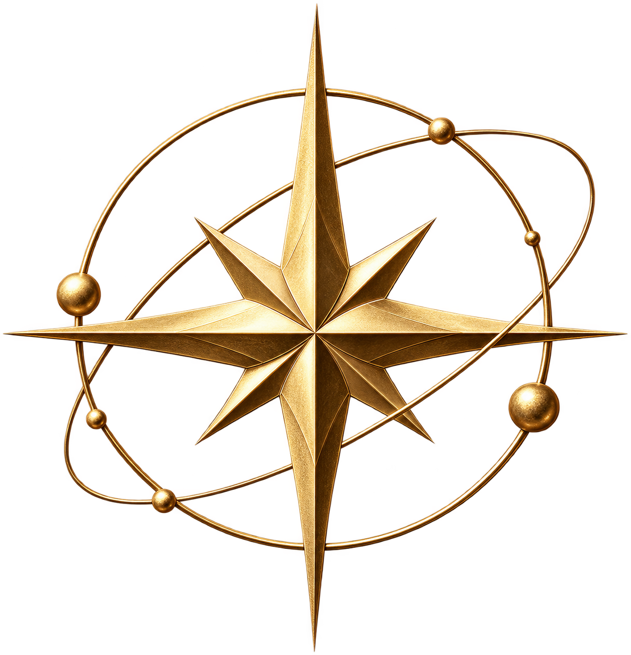 Gold compass rose